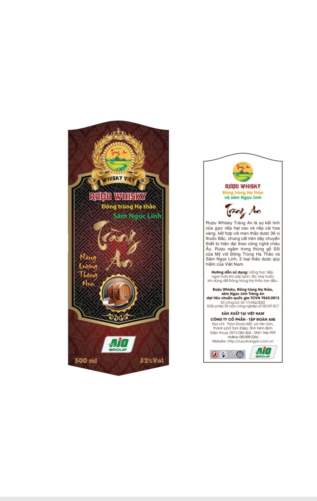 rượu whisky đông trùng hạ thảo sâm ngọc linh Tràng An